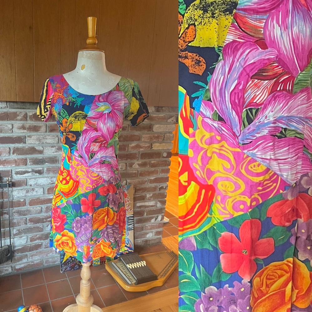 90s vintage Jams World patchwork floral dress